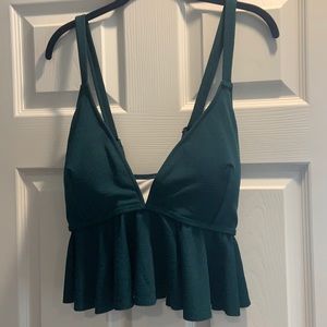 Hunter Green peplum swim top
